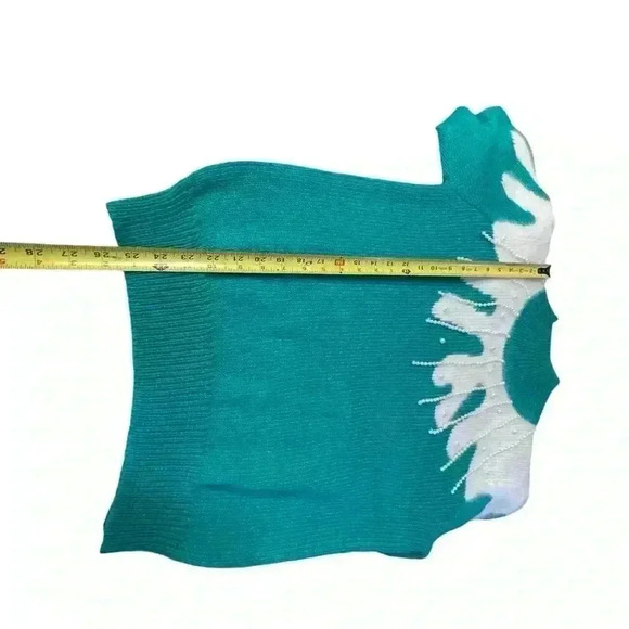 Vintage 1980s Angenie Angora Blend Textured Sweater Women L Green EUC 😍 - Picture 6 of 7